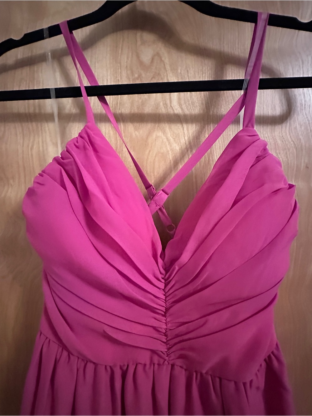 Pink Ruffled High-Low Women's Dress - Picture 2 of 7